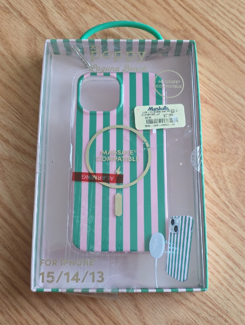 xo Poppy Laguna Beach Green & Pink iPhone 15/14/13 Phone Case